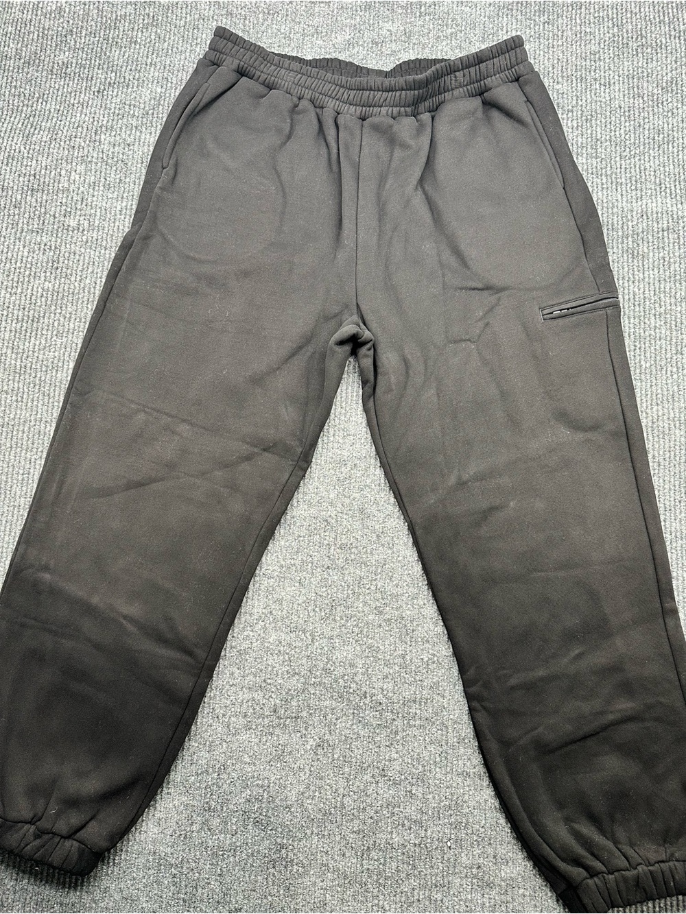 Men's Black Fleece Joggers with Zip Pocket